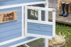 Dehner Nagerheim Happy Home Funny Flocke, Mit Freigehege, 120 X 170 X 99 Cm, Holz/Filz, Hellblau/weiß -Natur Garten Verkauf 69998b2dd2b8f577027400078b8ee42e