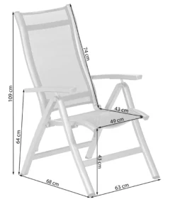 Dehner Klappsessel Chicago, Hochlehner, 109 X 63 X 68 Cm, Aluminium/Textilene, Grau -Natur Garten Verkauf 6b247c5eb2e728158397aa37a9d1e97f