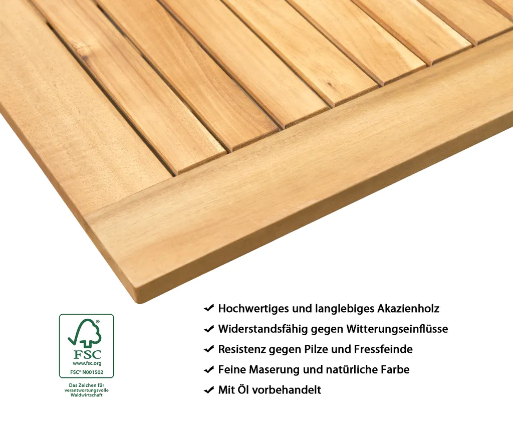 Dehner Gartenmöbel Sofa Macao, Inkl. Polster, Ca. 203 X 63 X 44 Cm, FSC® Akazienholz/Polyester, Geölt, Braun/grau 6 Dehner Gartenmöbel Sofa Macao, Inkl. Polster, Ca. 203 X 63 X 44 Cm, FSC® Akazienholz/Polyester, Geölt, Braun/grau – Bild 4