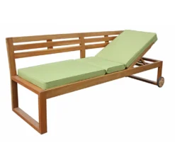 Dehner Funktionsbank/-liege Rio, Ca. 202.5 X 75 X 69.5 Cm, Inkl. Polster, FSC® Akazienholz, Natur