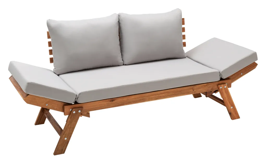 Dehner Gartenmöbel Sofa Macao, Inkl. Polster, Ca. 203 X 63 X 44 Cm, FSC® Akazienholz/Polyester, Geölt, Braun/grau 5 Dehner Gartenmöbel Sofa Macao, Inkl. Polster, Ca. 203 X 63 X 44 Cm, FSC® Akazienholz/Polyester, Geölt, Braun/grau – Bild 3