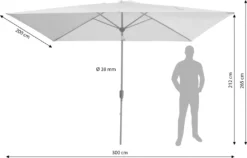 Dehner Sonnenschirm Samos, Ca. 300 X 265 X 200 Cm, Aluminium/Polyester, Braun -Natur Garten Verkauf 75e1ee9840f6725375391a7d0dfc4d9b