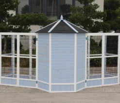 Dehner Vogelgehege Santorini, 60 X 116,4 X 136 Cm, Holz/Metall, Weiß/blau -Natur Garten Verkauf 7c3b7f98b394832e68c7d2f3980857a5