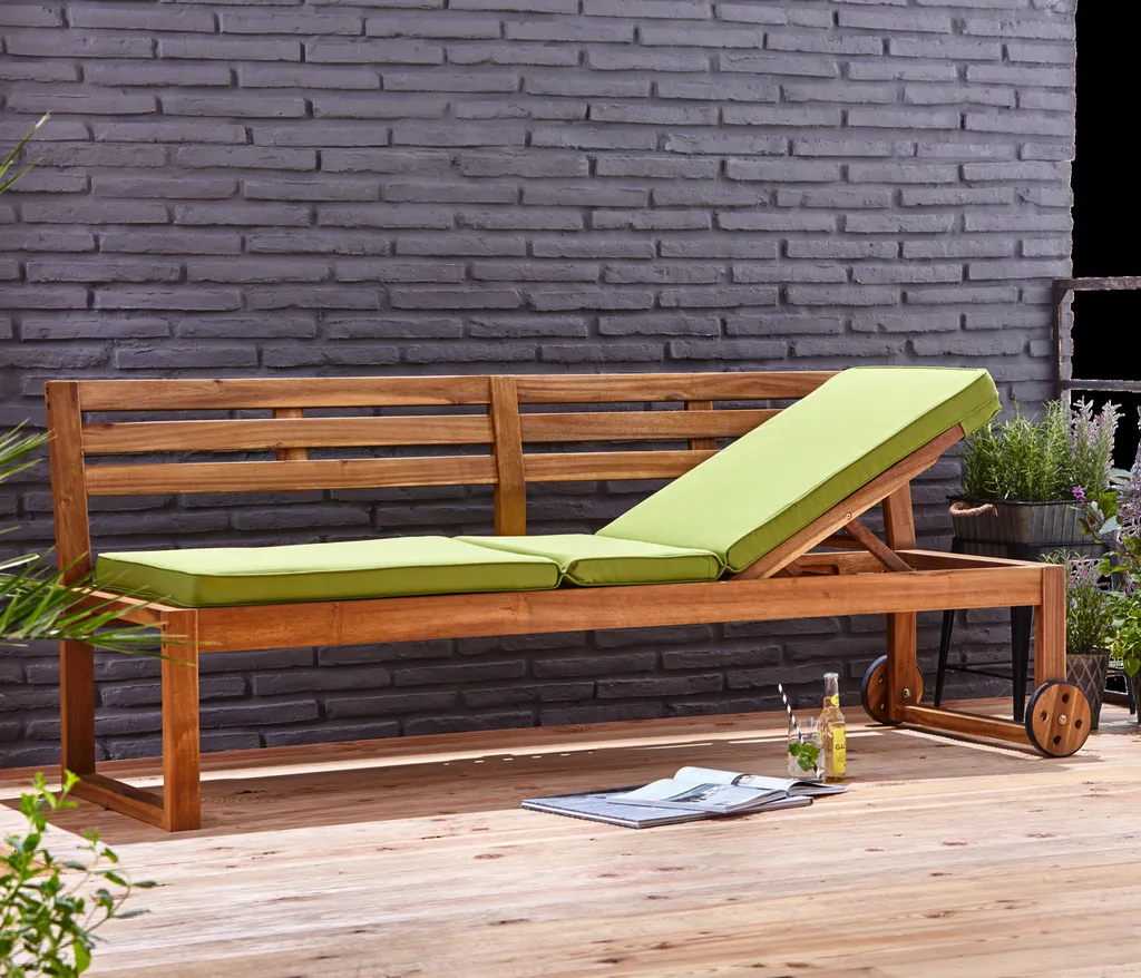 Dehner Funktionsbank/-liege Rio, Ca. 202.5 X 75 X 69.5 Cm, Inkl. Polster, FSC® Akazienholz, Natur 7 Dehner Funktionsbank/-liege Rio, Ca. 202.5 X 75 X 69.5 Cm, Inkl. Polster, FSC® Akazienholz, Natur – Bild 5