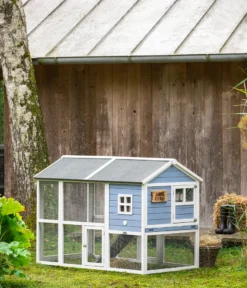 Dehner Nagerheim Happy Home Funny Flocke, Mit Freigehege, 120 X 170 X 99 Cm, Holz/Filz, Hellblau/weiß -Natur Garten Verkauf 89ed60ced827e0214b34cc9c0c05b932