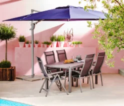 Dehner Klappsessel Chicago, Hochlehner, 109 X 63 X 68 Cm, Aluminium/Textilene, Grau -Natur Garten Verkauf 95abd59b8c7b46addfc71674521eb8da