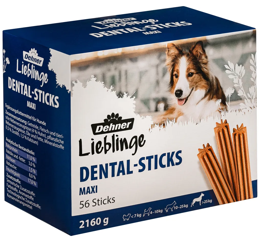 Dehner Hundesnack, Dental Sticks Maxi, Für Hunde Ab 25 Kg, 56 Stück, 2160 G 3 Dehner Hundesnack, Dental Sticks Maxi, Für Hunde Ab 25 Kg, 56 Stück, 2160 G