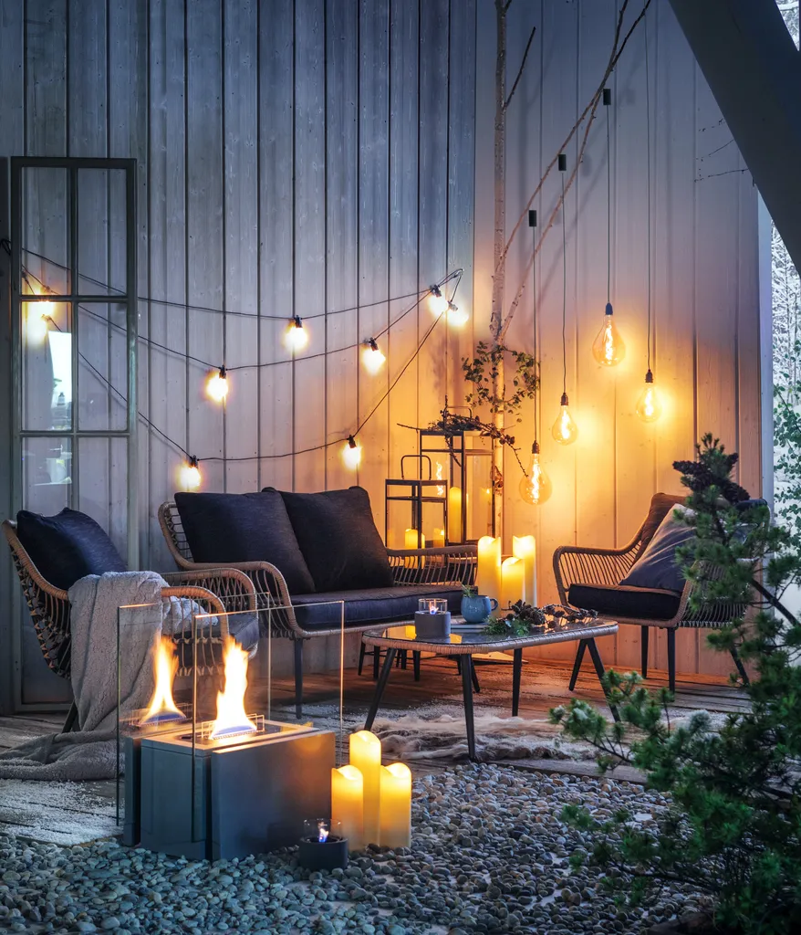 Dehner Gartenmöbel Lounge Venezia, 4-teilig, Inkl. Polster, Aluminium/Kunststoff/Glas, Schwarz/hellbraun 14 Dehner Gartenmöbel Lounge Venezia, 4-teilig, Inkl. Polster, Aluminium/Kunststoff/Glas, Schwarz/hellbraun – Bild 12