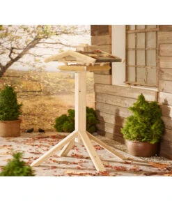 Dehner Natura Futterhaus Watzmann, Natur, Inkl. Ständer, Ca. B40/H133/T55 Cm -Natur Garten Verkauf X005452818 BildM 001 FutterhausWatzmannNatur