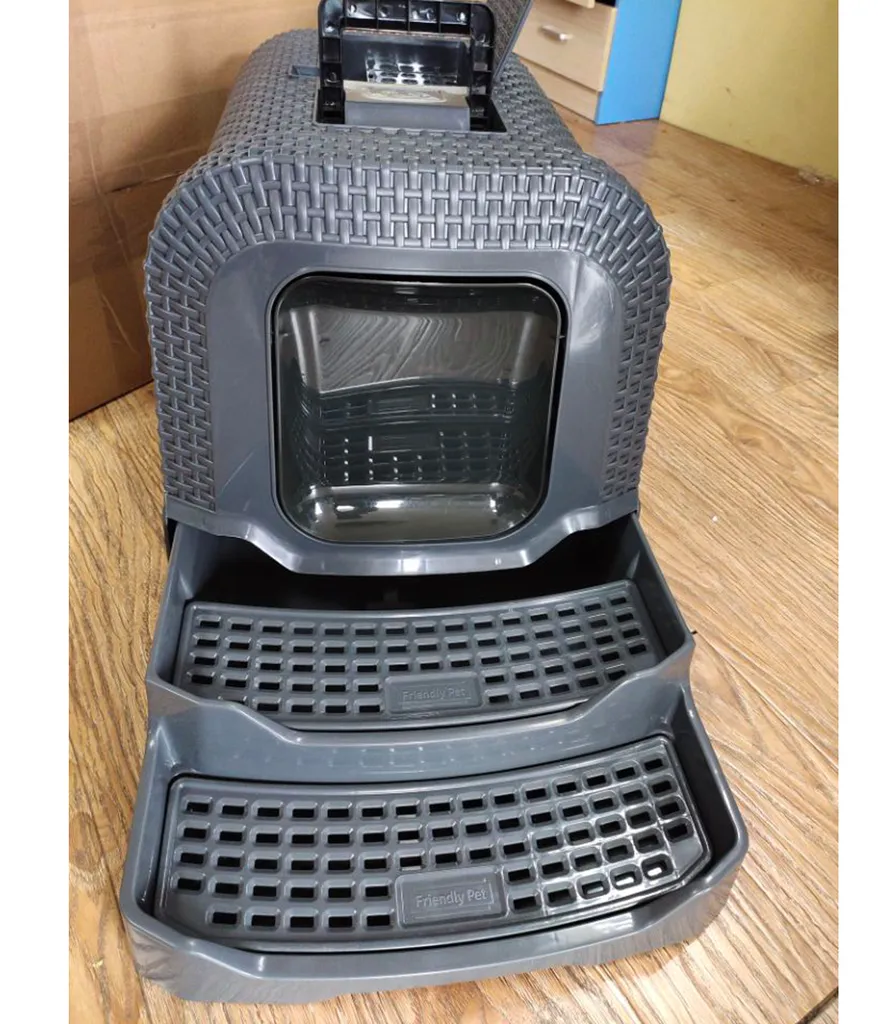 Dehner Premium Katzentoilette Jolie, Inkl. Abnehmbarer Haube, Ca. 69 X 42 X 41 Cm, Grau 4 Dehner Premium Katzentoilette Jolie, Inkl. Abnehmbarer Haube, Ca. 69 X 42 X 41 Cm, Grau – Bild 2