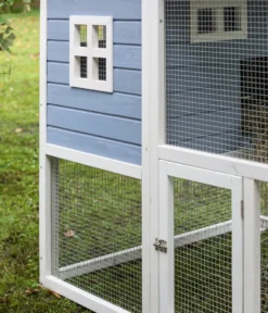 Dehner Nagerheim Happy Home Funny Flocke, Mit Freigehege, 120 X 170 X 99 Cm, Holz/Filz, Hellblau/weiß -Natur Garten Verkauf bcfee51e7528a9cc1efc969e583b3016