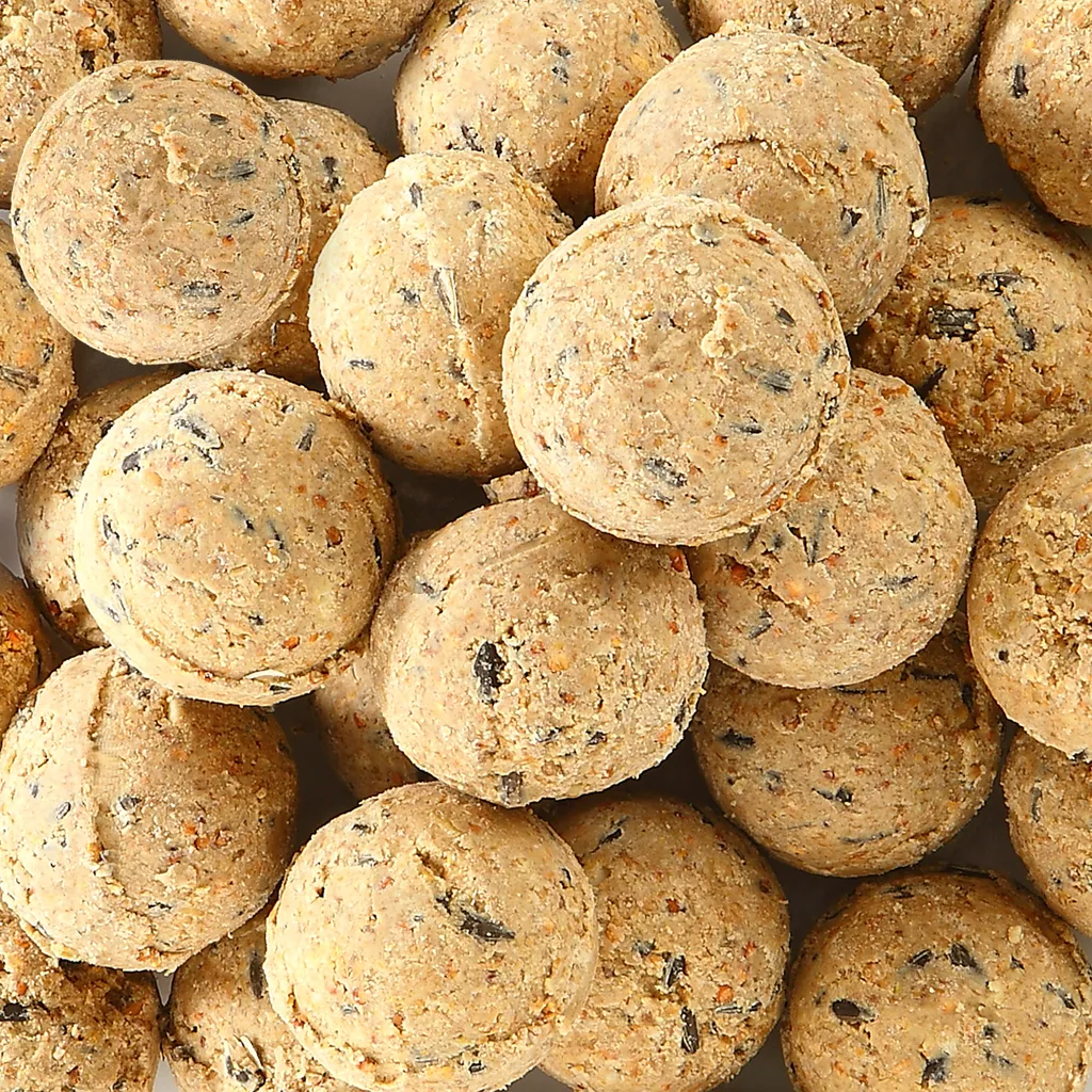 Dehner Natura Wildvogelfutter, Große Meisenknödel, Ohne Netz, 100 Stück Je 100 Gramm (10 Kg) 6 Dehner Natura Wildvogelfutter, Große Meisenknödel, Ohne Netz, 100 Stück Je 100 Gramm (10 Kg) – Bild 4