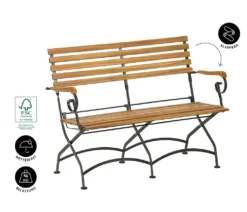 Dehner Klappbank Tegernsee, 2-Sitzer, Ca. 124 X 88 X 57 Cm, FSC Akazienholz/Stahl, Natur -Natur Garten Verkauf cf4081df60f7b6c8cb9a2f375c740a34