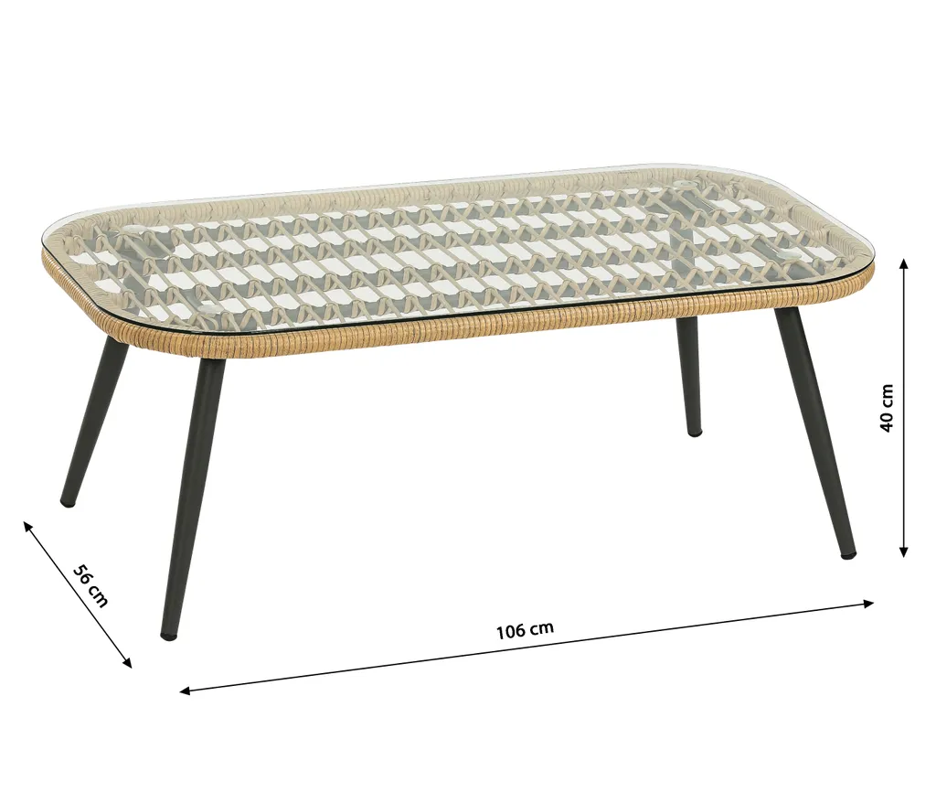 Dehner Gartenmöbel Lounge Venezia, 4-teilig, Inkl. Polster, Aluminium/Kunststoff/Glas, Schwarz/hellbraun 10 Dehner Gartenmöbel Lounge Venezia, 4-teilig, Inkl. Polster, Aluminium/Kunststoff/Glas, Schwarz/hellbraun – Bild 8