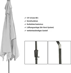 Dehner Sonnenschirm Samos, Ca. 300 X 265 X 200 Cm, Aluminium/Polyester, Braun -Natur Garten Verkauf d1367865cb58c22910d56e00f46dfe0b