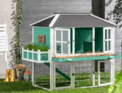 Dehner Nagerheim Happy Home Palazzo, Mit Freigehege, Ca. 145 X 72 X 121 Cm, Tannenholz, Weiß/türkis/schwarz -Natur Garten Verkauf d6d1eae88708f6374c4ec1448676b8d1