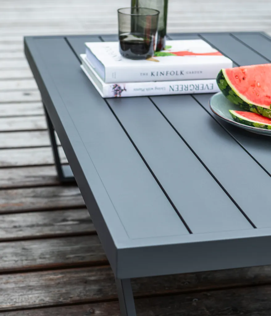 Dehner Gartenlounge Bellevue Inkl. Polster, 3-teilig, Aluminium/Polyester/Polyurethan, Dunkelgrau/hellgrau 14 Dehner Gartenlounge Bellevue Inkl. Polster, 3-teilig, Aluminium/Polyester/Polyurethan, Dunkelgrau/hellgrau – Bild 12