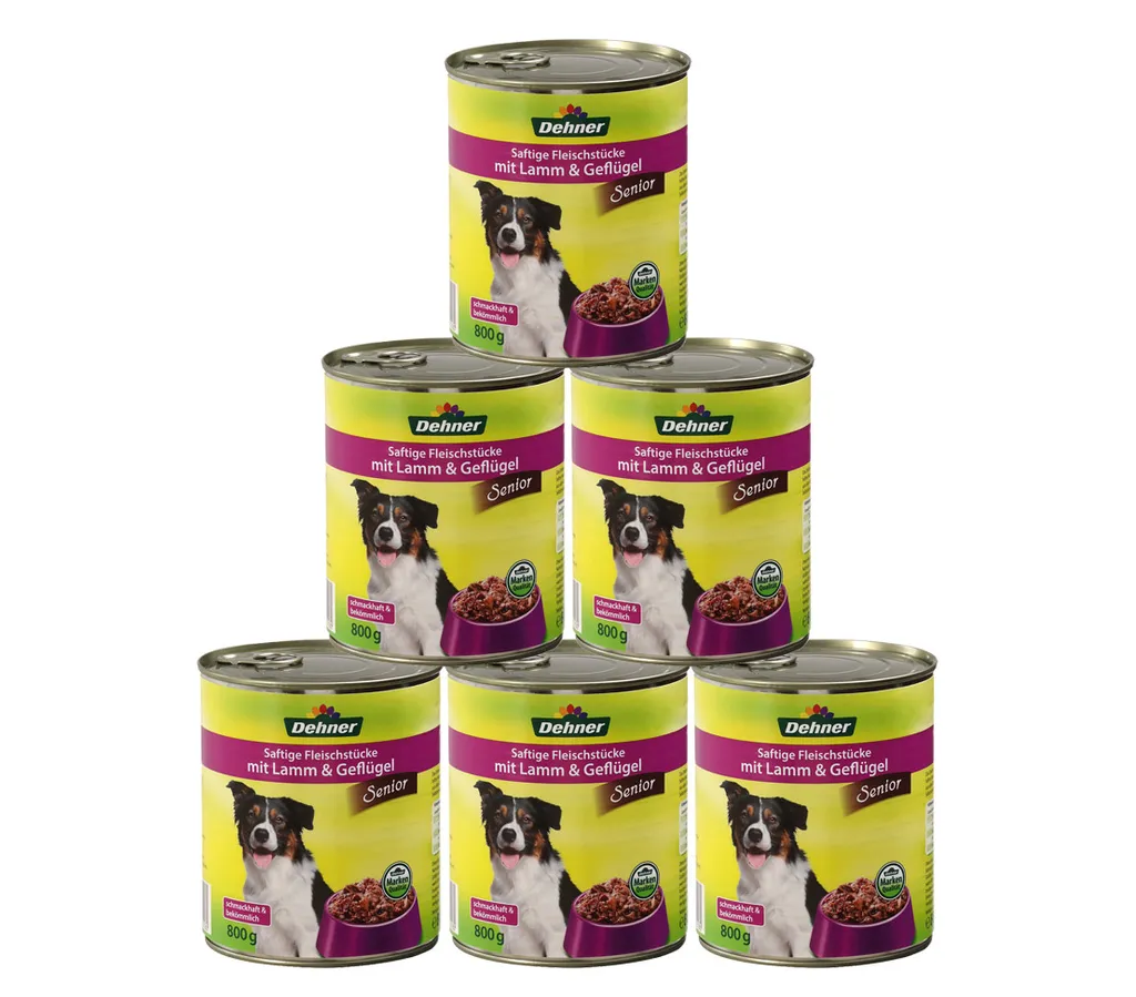 Dehner Hundefutter Senior, Lamm Und Geflügel, 6 X 800 G (4.8 Kg) 3 Dehner Hundefutter Senior, Lamm Und Geflügel, 6 X 800 G (4.8 Kg)