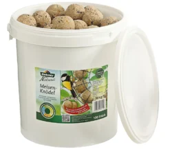 Dehner Natura Wildvogelfutter, Große Meisenknödel, Ohne Netz, 100 Stück Je 100 Gramm (10 Kg)