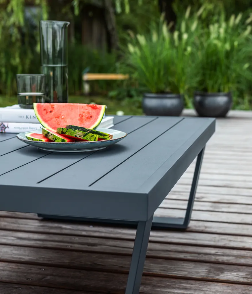 Dehner Gartenlounge Bellevue Inkl. Polster, 3-teilig, Aluminium/Polyester/Polyurethan, Dunkelgrau/hellgrau 13 Dehner Gartenlounge Bellevue Inkl. Polster, 3-teilig, Aluminium/Polyester/Polyurethan, Dunkelgrau/hellgrau – Bild 11