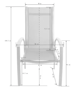 Dehner Stapelstuhl Chicago Wood, Mit Armlehne, 108.5 X 66 X 75 Cm, Aluminium/FSC® Teakholz/Textilene, Schwarz -Natur Garten Verkauf fa3ca0f531c7431a172cbcd1c58af262